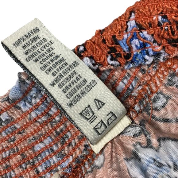 American Rag Top Floral Off the Shoulder Casual Blouse‎ Women's M Keyhole Back - Picture 7 of 10